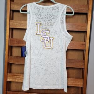 NWT Nuyu LSU White Burnout Tank, Sz XL